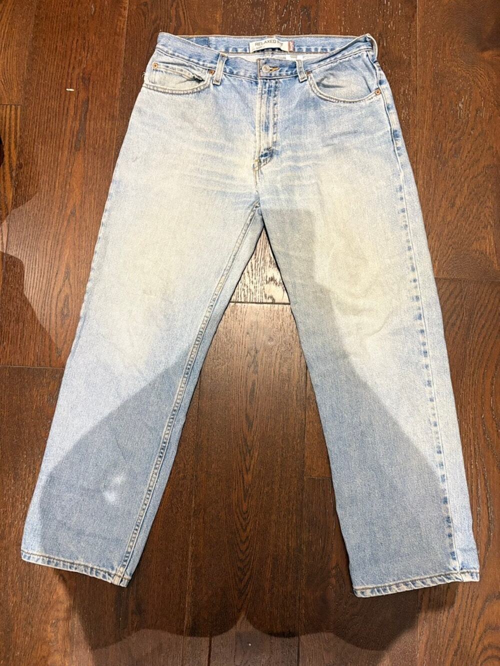 Levi's Y2K Vintage 550 Relaxed Straight Fit Light Wash Denim Jeans Size W33 L30